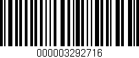 Código de barras (EAN, GTIN, SKU, ISBN): '000003292716'