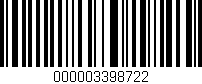 Código de barras (EAN, GTIN, SKU, ISBN): '000003398722'