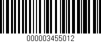 Código de barras (EAN, GTIN, SKU, ISBN): '000003455012'