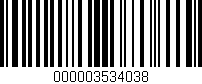 Código de barras (EAN, GTIN, SKU, ISBN): '000003534038'