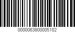 Código de barras (EAN, GTIN, SKU, ISBN): '0000063800005102'