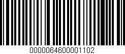 Código de barras (EAN, GTIN, SKU, ISBN): '0000064600001102'