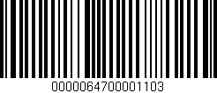 Código de barras (EAN, GTIN, SKU, ISBN): '0000064700001103'