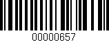 Código de barras (EAN, GTIN, SKU, ISBN): '00000657'