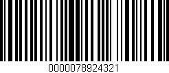 Código de barras (EAN, GTIN, SKU, ISBN): '0000078924321'
