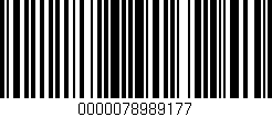 Código de barras (EAN, GTIN, SKU, ISBN): '0000078989177'