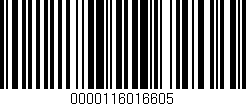 Código de barras (EAN, GTIN, SKU, ISBN): '0000116016605'
