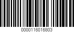 Código de barras (EAN, GTIN, SKU, ISBN): '0000116016803'