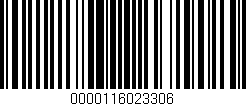 Código de barras (EAN, GTIN, SKU, ISBN): '0000116023306'