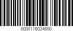 Código de barras (EAN, GTIN, SKU, ISBN): '0000116024600'