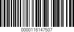 Código de barras (EAN, GTIN, SKU, ISBN): '0000116147507'