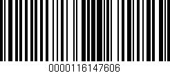 Código de barras (EAN, GTIN, SKU, ISBN): '0000116147606'