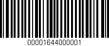 Código de barras (EAN, GTIN, SKU, ISBN): '00001644000001'