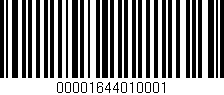 Código de barras (EAN, GTIN, SKU, ISBN): '00001644010001'