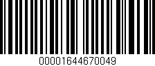 Código de barras (EAN, GTIN, SKU, ISBN): '00001644670049'