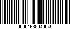 Código de barras (EAN, GTIN, SKU, ISBN): '00001668940049'