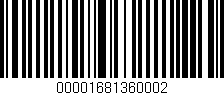 Código de barras (EAN, GTIN, SKU, ISBN): '00001681360002'