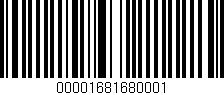 Código de barras (EAN, GTIN, SKU, ISBN): '00001681680001'