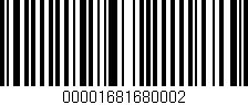 Código de barras (EAN, GTIN, SKU, ISBN): '00001681680002'