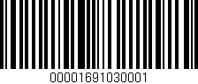 Código de barras (EAN, GTIN, SKU, ISBN): '00001691030001'