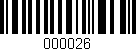 Código de barras (EAN, GTIN, SKU, ISBN): '000026'