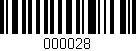 Código de barras (EAN, GTIN, SKU, ISBN): '000028'