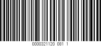 Código de barras (EAN, GTIN, SKU, ISBN): '0000321120_081_1'