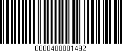 Código de barras (EAN, GTIN, SKU, ISBN): '0000400001492'