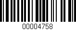 Código de barras (EAN, GTIN, SKU, ISBN): '00004758'