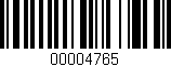 Código de barras (EAN, GTIN, SKU, ISBN): '00004765'