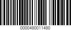 Código de barras (EAN, GTIN, SKU, ISBN): '0000480011480'