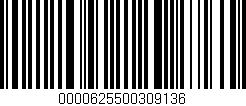 Código de barras (EAN, GTIN, SKU, ISBN): '0000625500309136'
