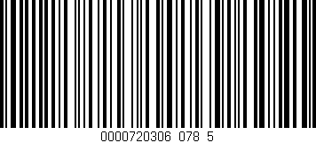 Código de barras (EAN, GTIN, SKU, ISBN): '0000720306_078_5'