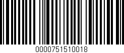 Código de barras (EAN, GTIN, SKU, ISBN): '0000751510018'