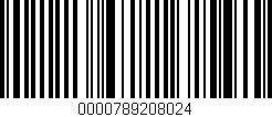 Código de barras (EAN, GTIN, SKU, ISBN): '0000789208024'