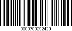 Código de barras (EAN, GTIN, SKU, ISBN): '0000789292429'