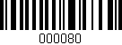 Código de barras (EAN, GTIN, SKU, ISBN): '000080'