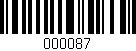 Código de barras (EAN, GTIN, SKU, ISBN): '000087'