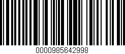 Código de barras (EAN, GTIN, SKU, ISBN): '0000985642998'