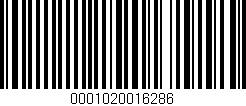 Código de barras (EAN, GTIN, SKU, ISBN): '0001020016286'