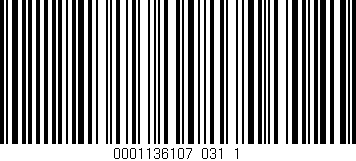 Código de barras (EAN, GTIN, SKU, ISBN): '0001136107_031_1'