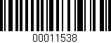 Código de barras (EAN, GTIN, SKU, ISBN): '00011538'