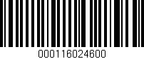 Código de barras (EAN, GTIN, SKU, ISBN): '000116024600'