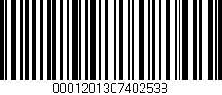 Código de barras (EAN, GTIN, SKU, ISBN): '0001201307402538'