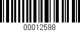 Código de barras (EAN, GTIN, SKU, ISBN): '00012598'