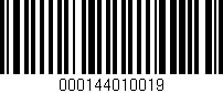 Código de barras (EAN, GTIN, SKU, ISBN): '000144010019'