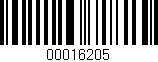 Código de barras (EAN, GTIN, SKU, ISBN): '00016205'