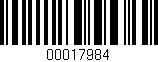 Código de barras (EAN, GTIN, SKU, ISBN): '00017984'