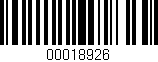 Código de barras (EAN, GTIN, SKU, ISBN): '00018926'