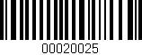 Código de barras (EAN, GTIN, SKU, ISBN): '00020025'